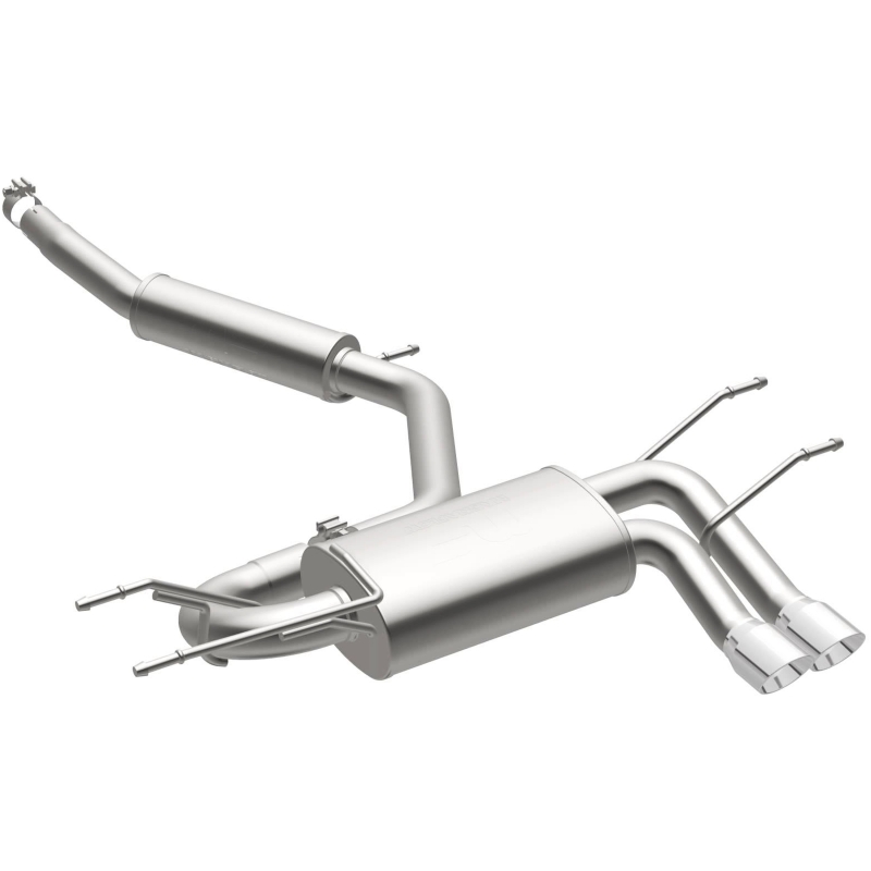 Mazda MX-5 Miata Performance Exhaust - Rear - Magnaflow - Cat-Back, Dual Straight Passenger Side Rear Exit, 3in Polished Welded-On Double Wall Angle Cut Folded Edge Tips - Polished - `15-`23