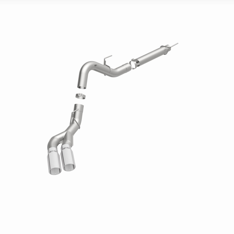 Ford F-150 Performance Exhaust - Dual Same Side Behind Passenger Rear Tire - Magnaflow - Cat Back, Street Series - Polished - `18-`20