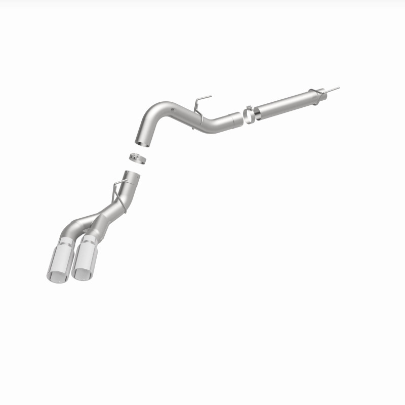 Ford F-150 Performance Exhaust - Dual Same Side Behind Passenger Rear Tire - Magnaflow - Cat Back, Street Series - Polished - `18-`20