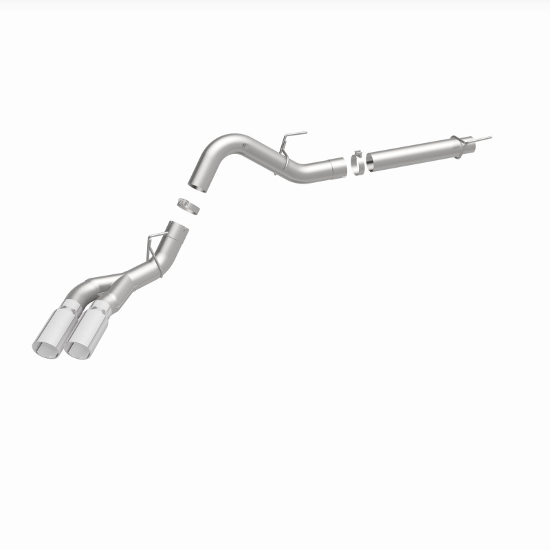 Ford F-150 Performance Exhaust - Dual Same Side Behind Passenger Rear Tire - Magnaflow - Cat Back, Street Series - Polished - `18-`20