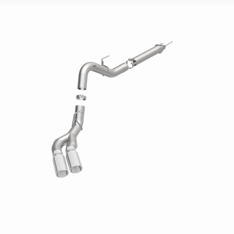 Ford F-150 Performance Exhaust - Dual Same Side Behind Passenger Rear Tire - Magnaflow - Cat Back, Street Series - Polished - `18-`20