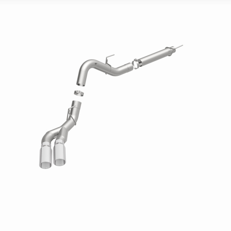 Ford F-150 Performance Exhaust - Dual Same Side Behind Passenger Rear Tire - Magnaflow - Cat Back, Street Series - Polished - `18-`20