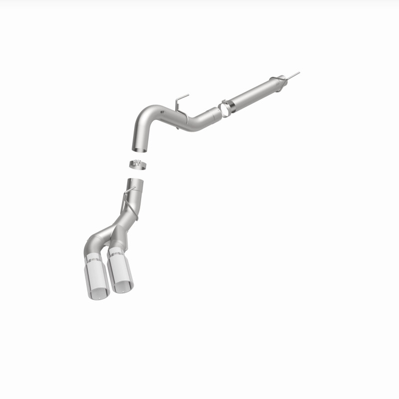Ford F-150 Performance Exhaust - Dual Same Side Behind Passenger Rear Tire - Magnaflow - Cat Back, Street Series - Polished - `18-`20