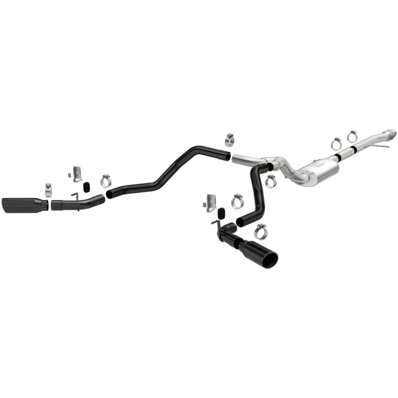 Chevrolet Silverado 1500 Performance Exhaust - Rear - Magnaflow - Street Series Dual Split Exit with Black Tips - Black - 2019