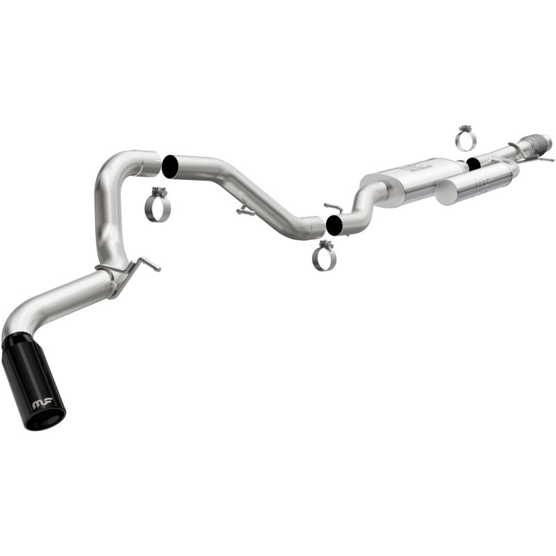 GMC Yukon Performance Exhaust - Single Passenger Side Rear Exit - Magnaflow - Street Series, Cat-Back, No Drone Technology, Stainless Steel with Black Chromed Tip - Black - `21-`25