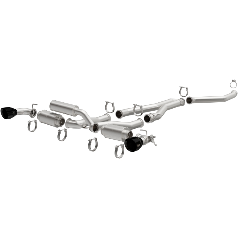Toyota Supra Performance Exhaust - Rear - Magnaflow - Cat Back, SPEQ Series, Dual Split Rear Exit, No Drone Technology (NDT) - Black Chrome - `20-`27