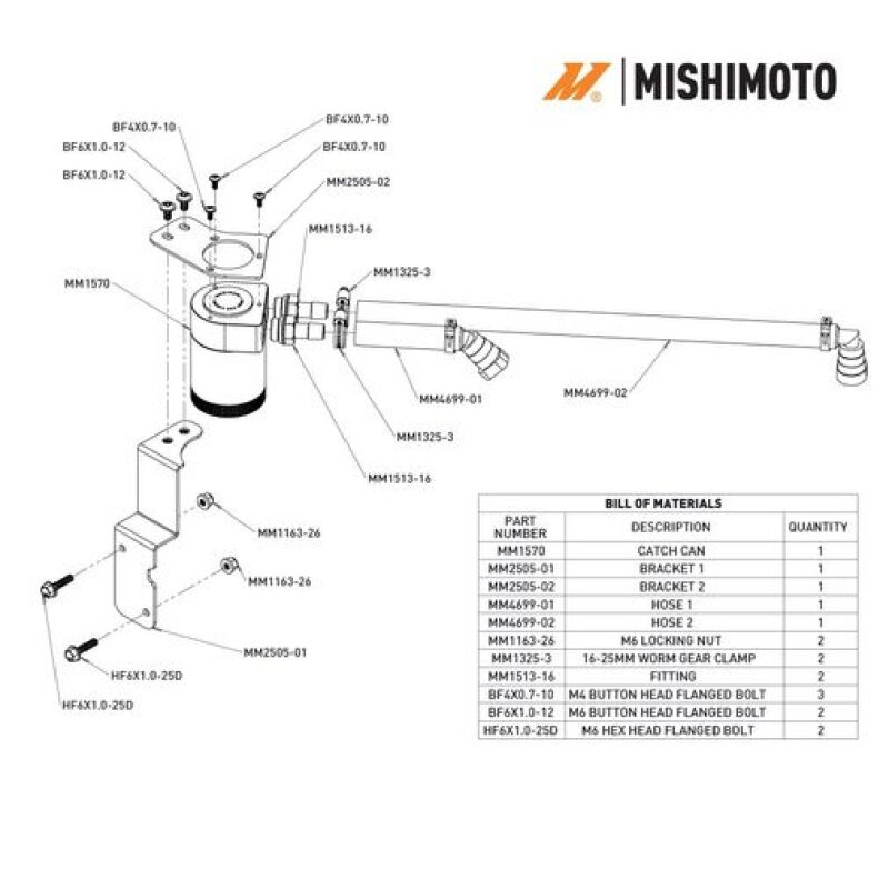 Ford Mustang Oil Catch Can - PCV Side - Mishimoto - `24-`27