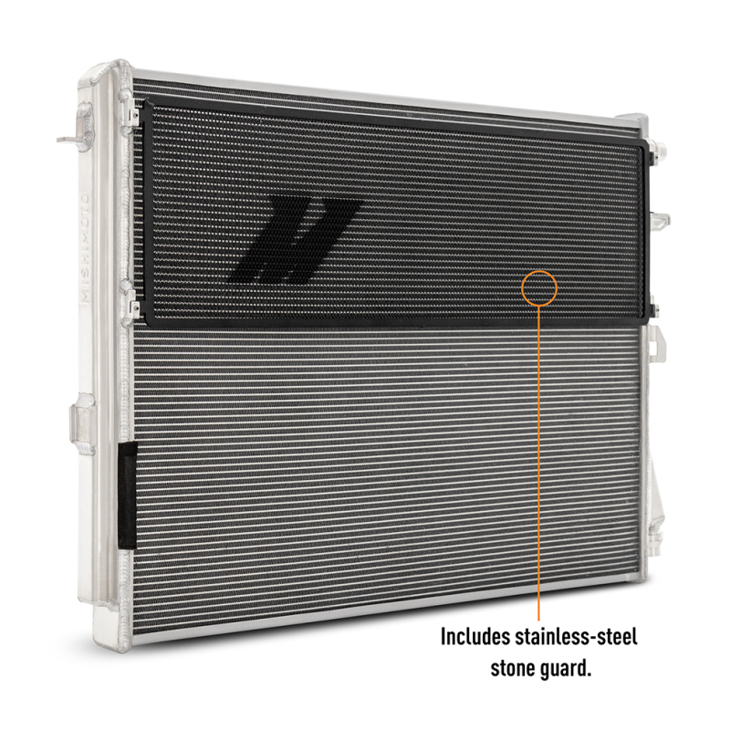 BMW M2 Heat Exchanger - Mishimoto - Performance, Dual-Pass, Aluminum End Tanks, Louvered Fins, with Rock Guards - `23-`27