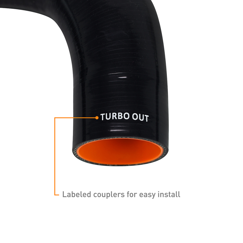 Volkswagen GTI Intercooler Pipe Kit - Mishimoto - Wrinkle Black - Black - `22-`27