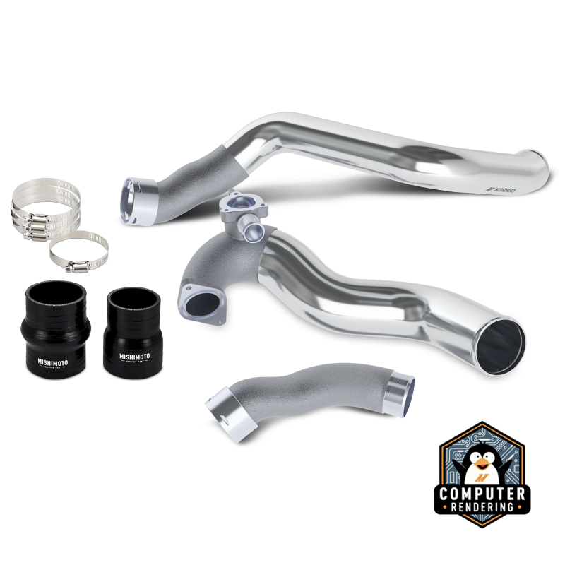 Ford Mustang Intercooler Pipe Kit - Mishimoto - EcoBoost Charge Pipes - Polished - `24-`27