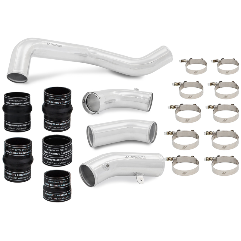 GMC HD Truck Intercooler Kit - Mishimoto - 17-19 GM L5P Duramax w/ Polished Pipes - Silver - `17-`19