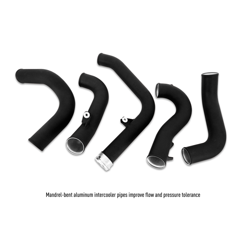 Subaru WRX Intercooler Kit - Front - Mishimoto - SL Core MWBK Pipes - Silver Intercooler, Black Pipes - `22-`27