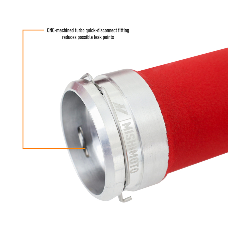 Subaru WRX Performance Intercooler Kit - Front - Mishimoto - SL Core WRD Pipes - Silver Intercooler, Red Pipes - `22-`27