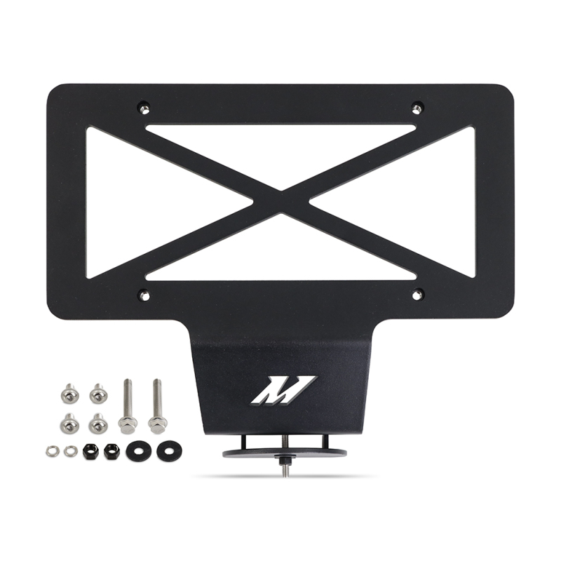 Ford F-150 Tow Hook License Plate Relocation Bracket - Mishimoto - 4mm-thick Powder Coated Steel - Semi-gloss black - `15-`27