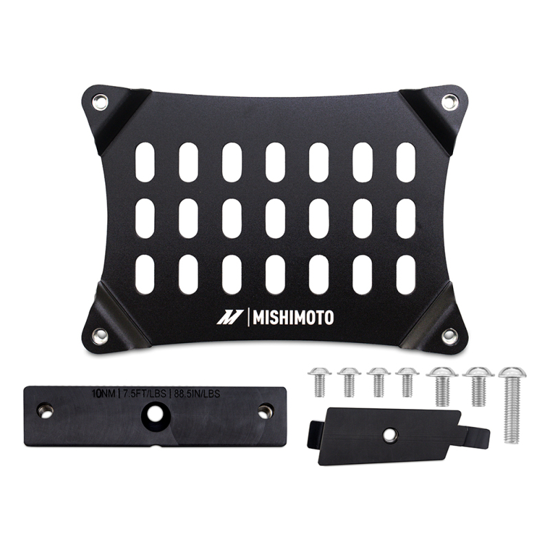 Ford Mustang Mach-E License Plate Relocation Kit - Front - Mishimoto - MMLP-MME-21 - Micro-wrinkle black - `21-`27