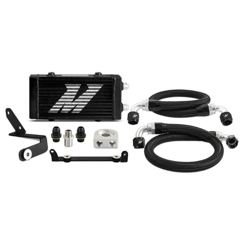 Toyota GR Corolla Oil Cooler Kit - Mishimoto - Non-Thermostatic, Dual-pass 14 row oil cooler - Black - `23-`27