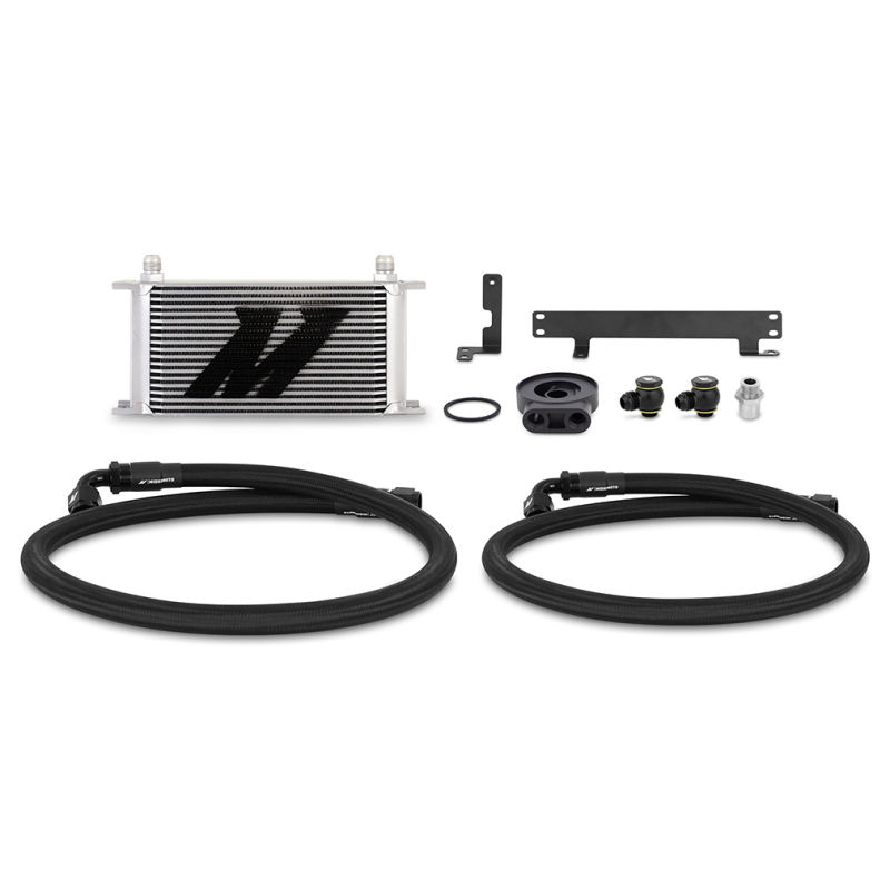 Subaru WRX Oil Cooler Kit - Front - Mishimoto - Thermostatic/Non-Thermostatic with 19-row - Silver - `22-`27