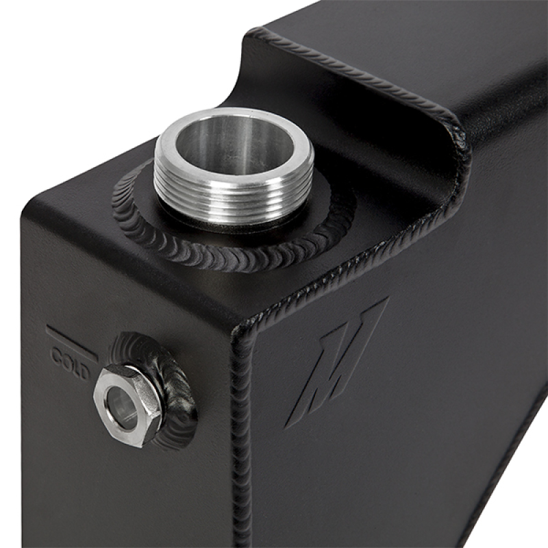 Ford Powerstroke Engine Coolant Reservoir - Mishimoto - Aluminum Degas Tank - Micro-Wrinkle Black - `99-`03