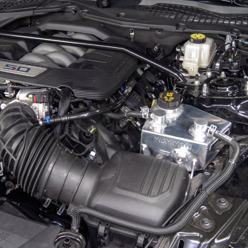 Ford Mustang Coolant Expansion Tank - Mishimoto - All-aluminum Construction with Internal Baffles - Polished - `24-`27
