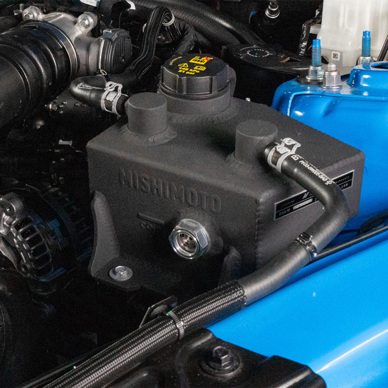 Ford Mustang Coolant Expansion Tank - Mishimoto - All-aluminum Construction with Internal Baffles - Polished - `24-`27