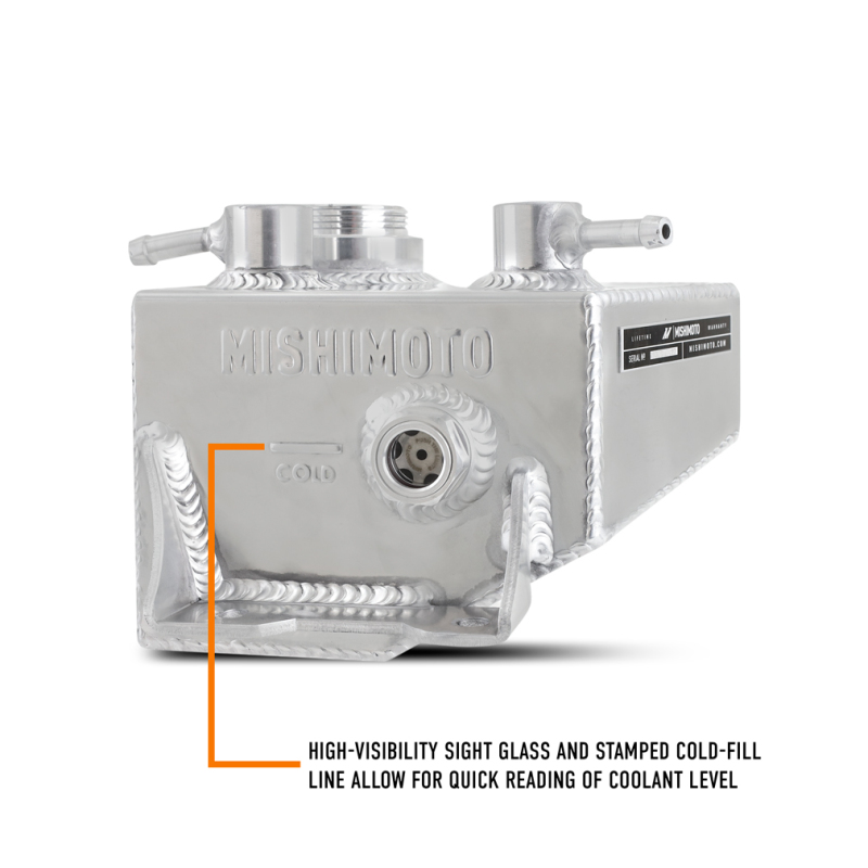 Ford Mustang Coolant Expansion Tank - Mishimoto - All-aluminum Construction with Internal Baffles - Polished - `24-`27