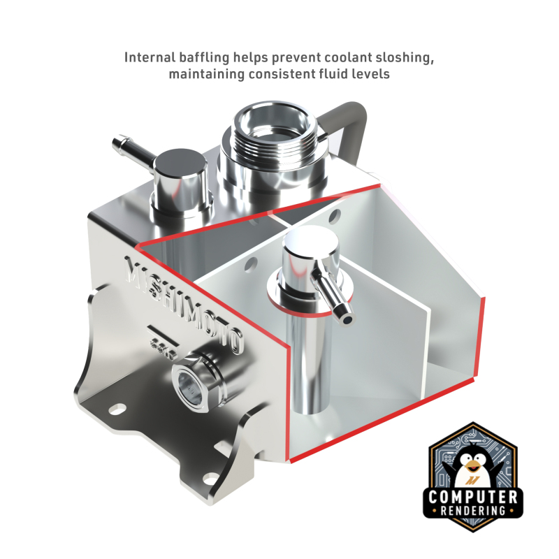 Ford Mustang Coolant Expansion Tank - Mishimoto - All-aluminum Construction with Internal Baffles - Polished - `24-`27