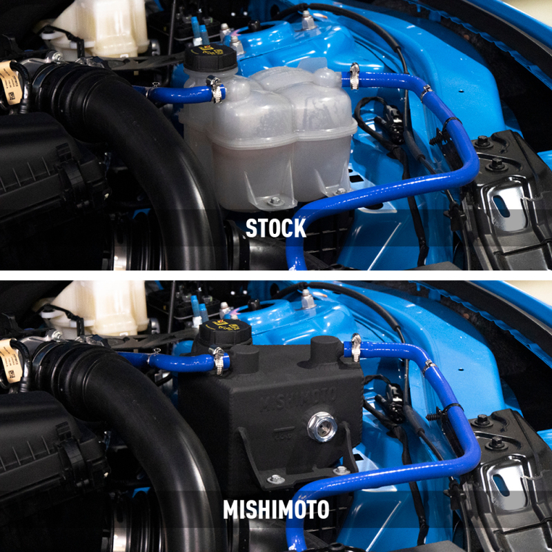 Ford Mustang Coolant Expansion Tank - Mishimoto - All-aluminum Construction with Internal Baffles - Polished - `24-`27