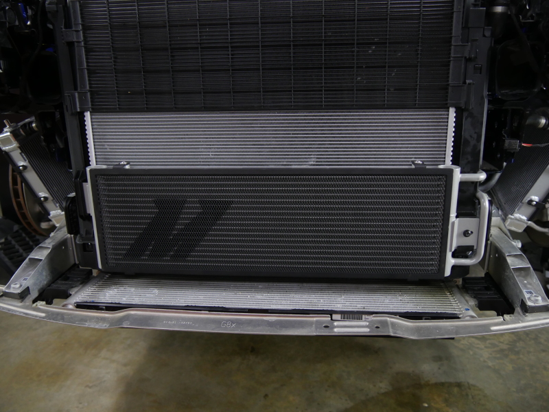 BMW M3 Transmission Cooler - Front - Mishimoto - Performance Dual-Pass with Steel Stone Guard - `21-`27
