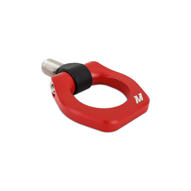 Subaru WRX Tow Hook - Front - Mishimoto - High-strength 7075 aluminum and 304 stainless-steel, 2-inch fold-down ring, 8,000-pound straight-pull strength - Red - `22-`27