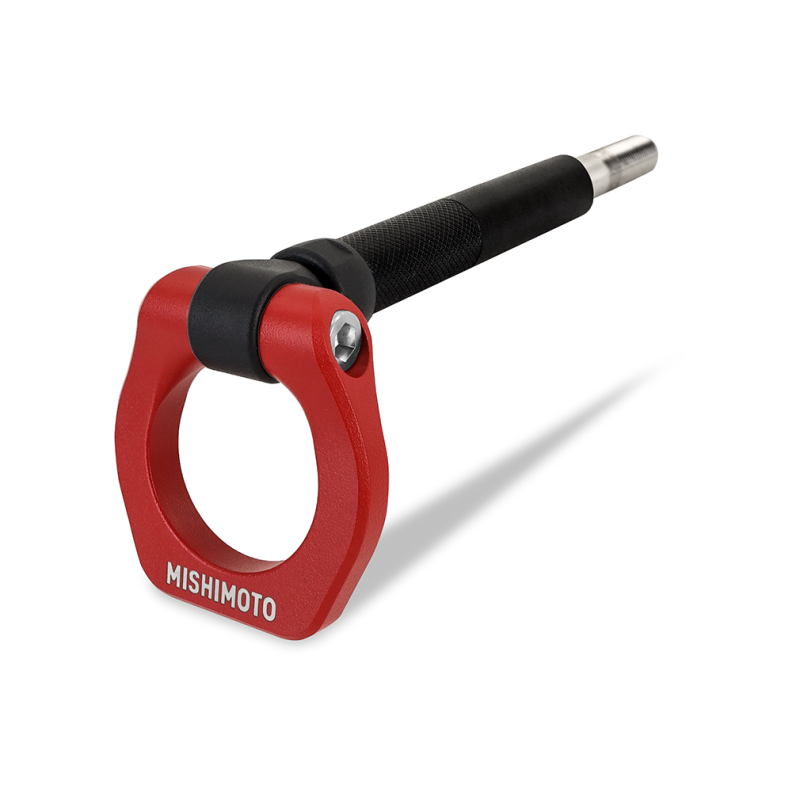 Subaru WRX Tow Hook - Front - Mishimoto - High-strength 7075 aluminum and 304 stainless-steel, 2-inch fold-down ring, 8,000-pound straight-pull strength - Red - `22-`27
