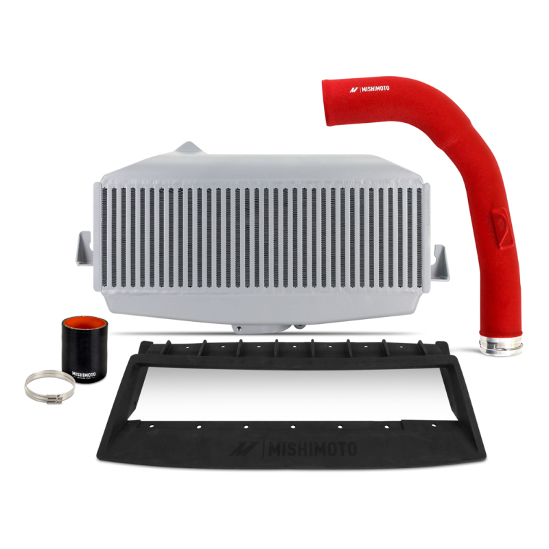 Subaru WRX Intercooler Kit - Mishimoto - Performance Top-Mount - Silver Core Red Pipes - `22-`27