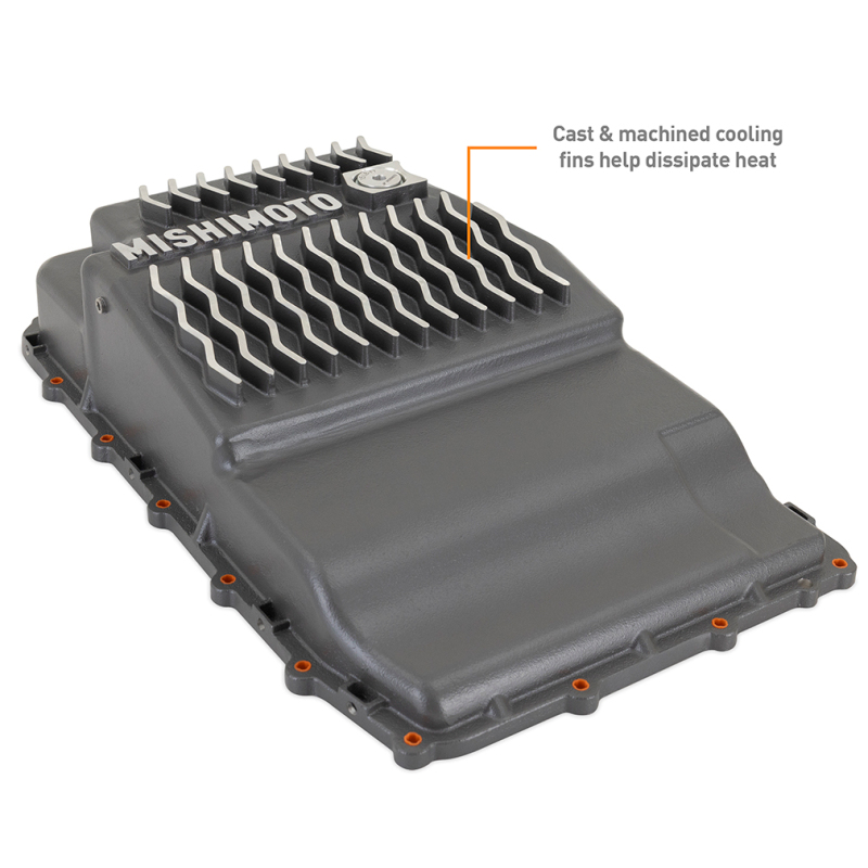 Ford Ranger Transmission Pan - Mishimoto - Aluminum 10R60/10R80 - Gunmetal Gray - `19-`27
