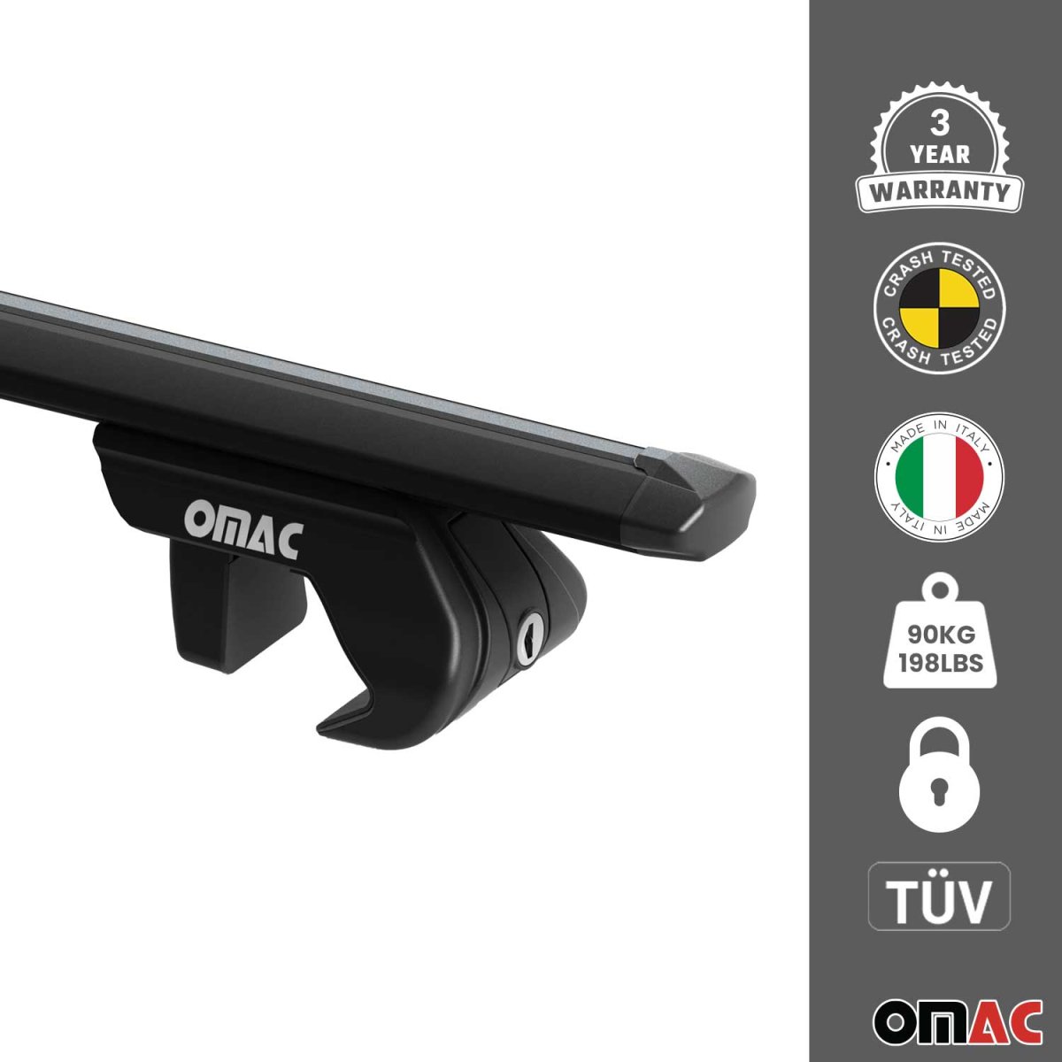 Volkswagen Tiguan Roof Rack - Omac USA - OMAC Basic V1 Raised - Black ...