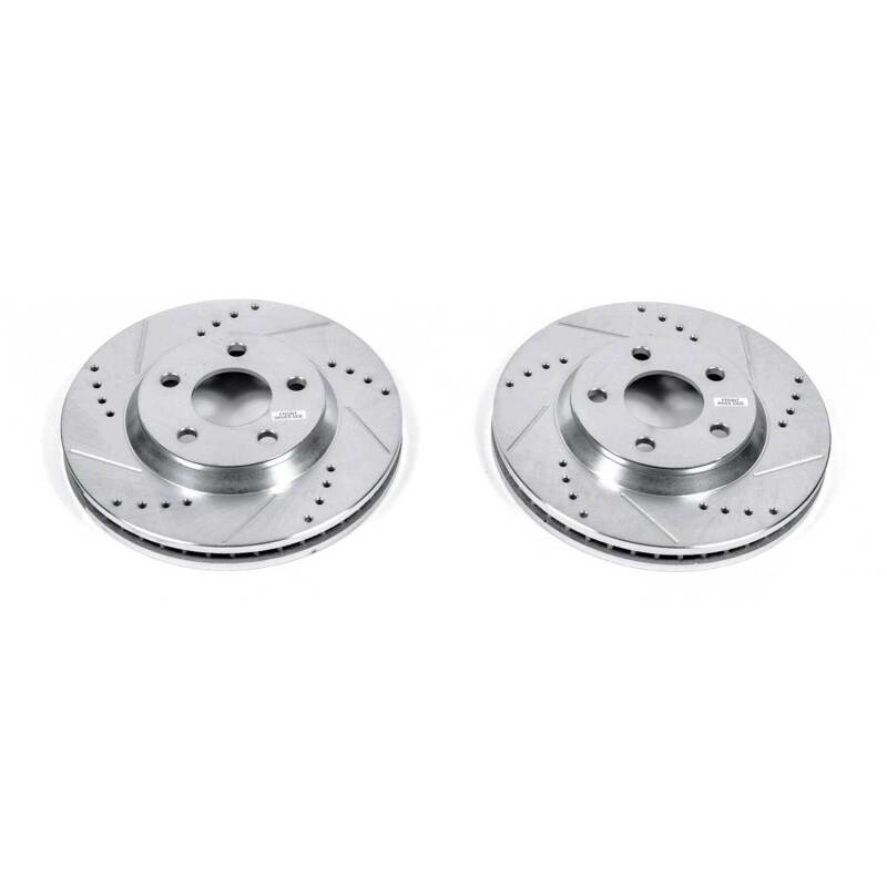 Buick LeSabre Brake Rotors (2) - Front - PowerStop - Evolution Drilled & Slotted - Silver - 2005