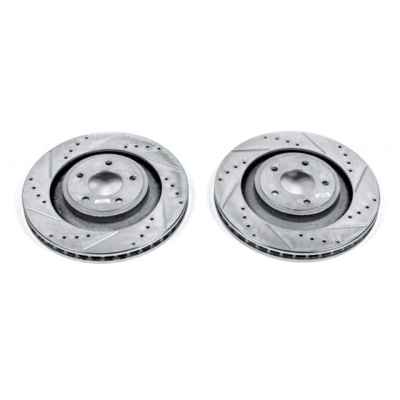 Chrysler 200 Brake Rotors (2) - Front - PowerStop - Evolution Drilled & Slotted - Silver - `13-`14
