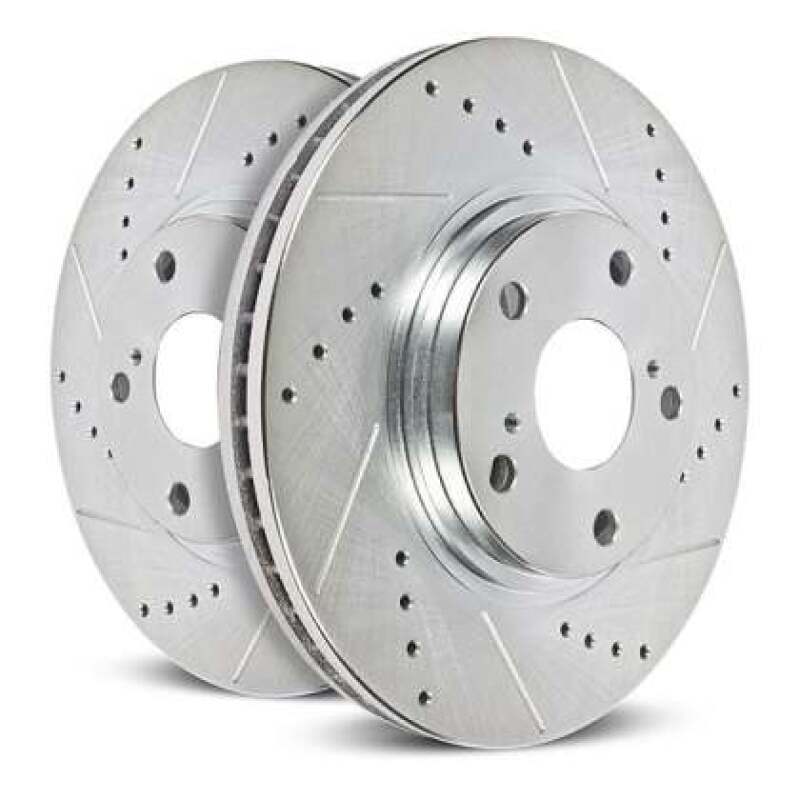 Ford Mustang Brake Rotors (2) - Rear - PowerStop - Drilled & Slotted - `24-`25