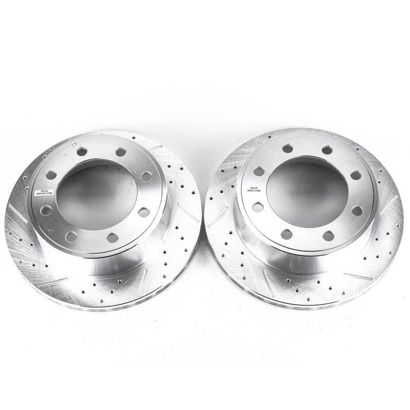 Ford E-150 Brake Rotors (2) - Rear - PowerStop - Evolution Drilled & Slotted - Silver - 2007
