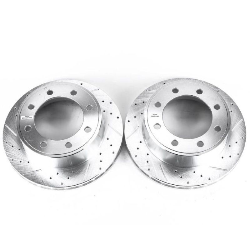 Ford E-150 Brake Rotors (2) - Rear - PowerStop - Evolution Drilled & Slotted - Silver - 2007