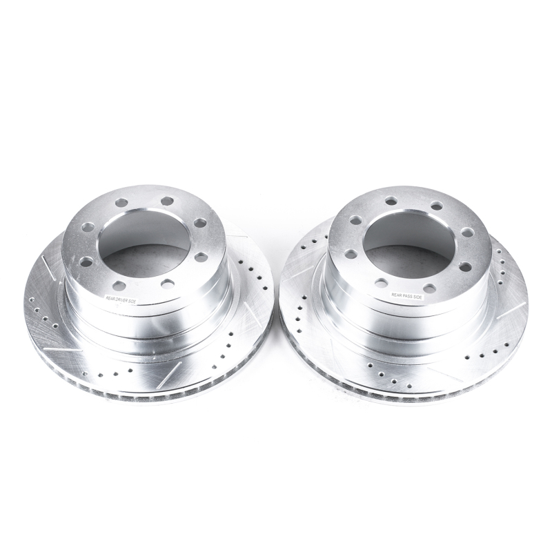 Dodge Ram 1500 Brake Rotors (2) - Rear - PowerStop - Evolution Drilled & Slotted - Silver - `06-`08