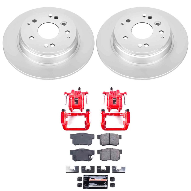 Acura TL Brake Kit - Rear - PowerStop - Z23 Coated Kit + Powder Coated Calipers - `04-`08