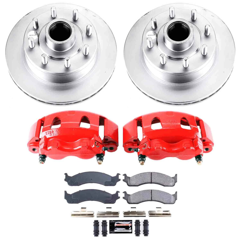 Ford E-150 Brake Kit - Front - PowerStop - Z23 Evolution Kit + Powder Coated Calipers - 2007