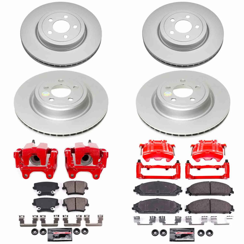 Dodge Charger Brake Kit - Front + Rear - PowerStop - Z23 Coated Kit w/Powder Coated Calipers - `12-`14