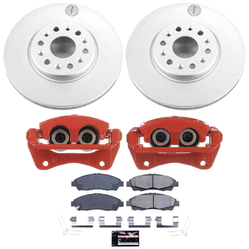 Chevrolet Blazer Brake Kit - Front - PowerStop - Z23 Coated Rotors + Powder Coated Calipers - `19-`20