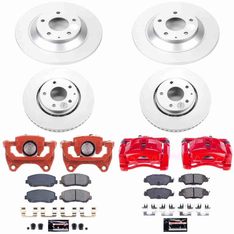 Mazda CX-5 Brake Kit - Front + Rear - PowerStop - Z23 Coated + Powder Coated Calipers - `16-`25