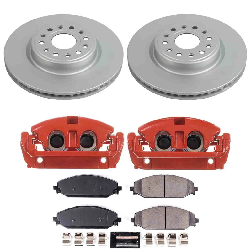 Ram 1500 Brake Kit - Front - PowerStop - Z23 Evolution + Powder Coated Calipers - `19-`24
