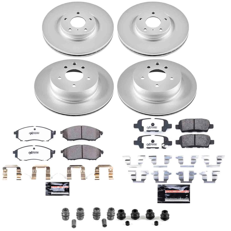 Infiniti G25 Brake Kit - Front + Rear - PowerStop - Z26 Street Warrior Kit - `11-`12