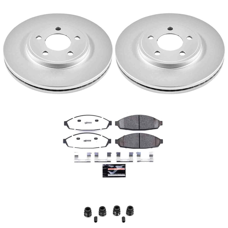Ford Crown Victoria Brake Kit - Front - PowerStop - Z26 Coated Rotors + Pads - `03-`11
