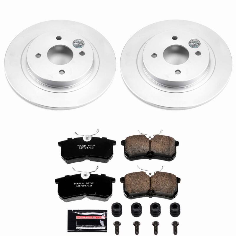 Ford Focus Brake Kit - Rear - PowerStop - Z23 Coated Rotors + Pads - `02-`04