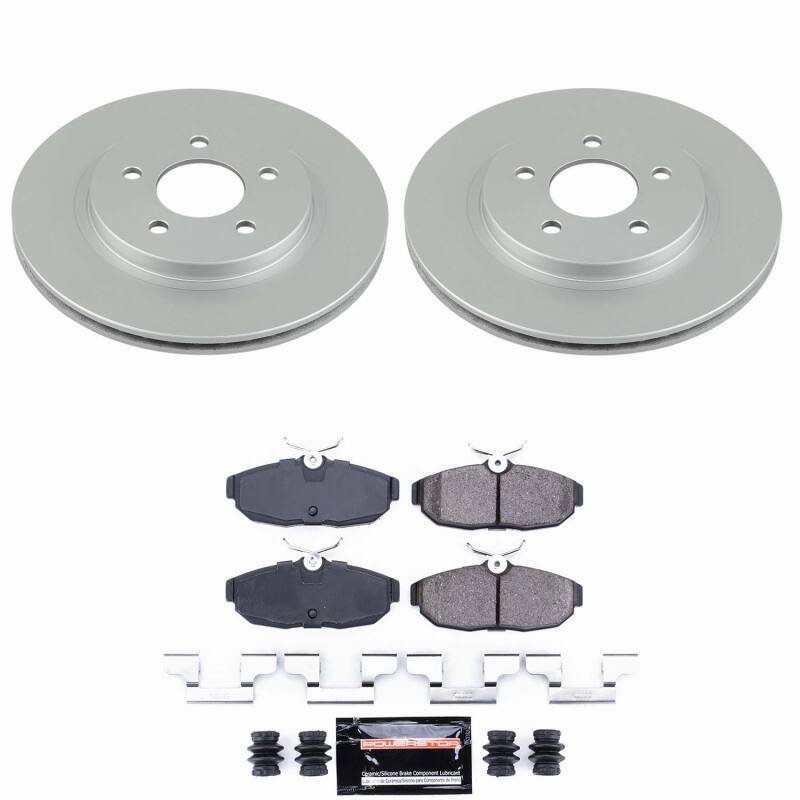 Ford Mustang Brake Kit - Rear - PowerStop - Z23 Coated Slotted/Drilled Rotors + Ceramic Pads - `05-`11