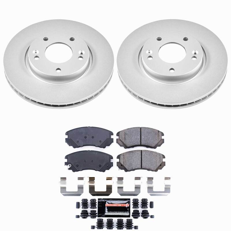 Hyundai Sonata Brake Kit - Front - PowerStop - Z23 Coated Rotors + Pads - `06-`10